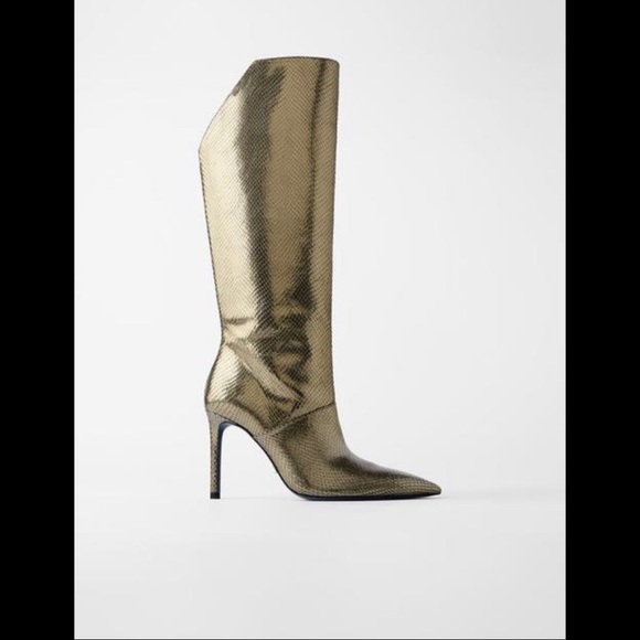 Zara Shoes - COPY - Zara Boots gold snakeskin blue collection size 6.5